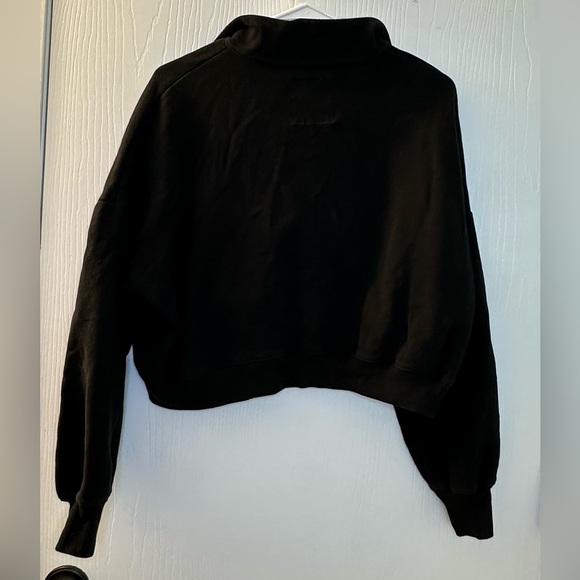 Hollister black 1/4 zip long sleeve cropped pullover sweatshirt women’s small - Picture 5 of 5